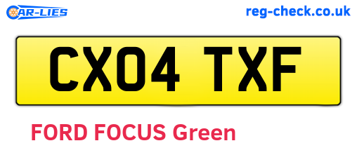 CX04TXF are the vehicle registration plates.