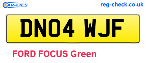 DN04WJF are the vehicle registration plates.