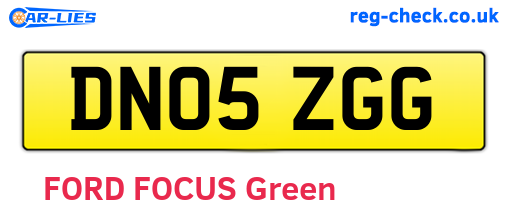 DN05ZGG are the vehicle registration plates.