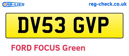 DV53GVP are the vehicle registration plates.