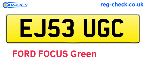 EJ53UGC are the vehicle registration plates.
