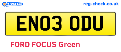 EN03ODU are the vehicle registration plates.