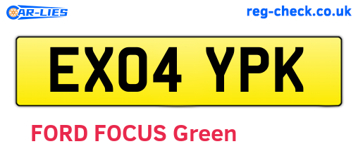 EX04YPK are the vehicle registration plates.