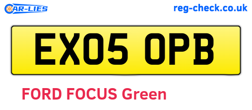 EX05OPB are the vehicle registration plates.