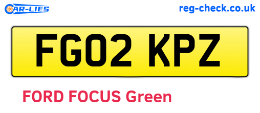 FG02KPZ are the vehicle registration plates.