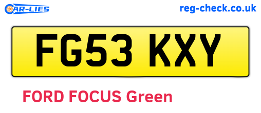 FG53KXY are the vehicle registration plates.