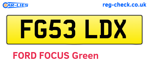 FG53LDX are the vehicle registration plates.