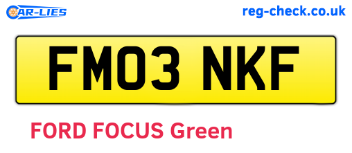 FM03NKF are the vehicle registration plates.