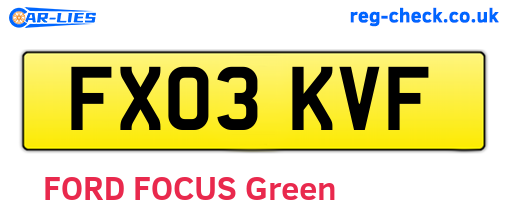 FX03KVF are the vehicle registration plates.