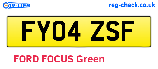 FY04ZSF are the vehicle registration plates.