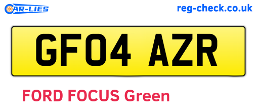 GF04AZR are the vehicle registration plates.