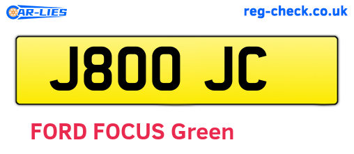 J80OJC are the vehicle registration plates.