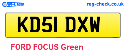 KD51DXW are the vehicle registration plates.