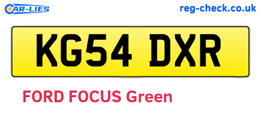 KG54DXR are the vehicle registration plates.