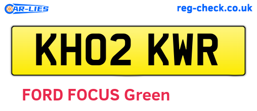 KH02KWR are the vehicle registration plates.