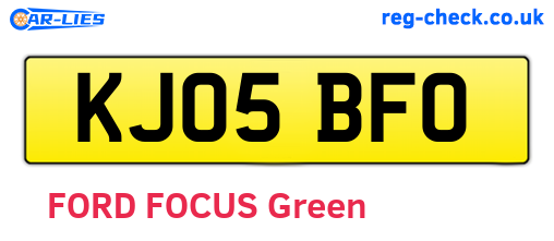 KJ05BFO are the vehicle registration plates.