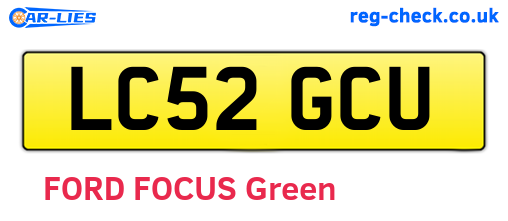 LC52GCU are the vehicle registration plates.