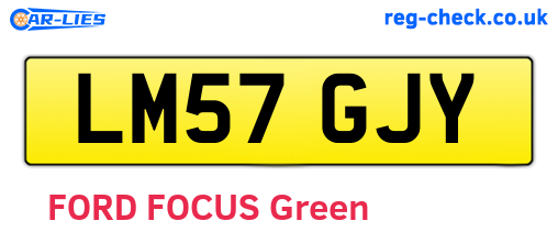 LM57GJY are the vehicle registration plates.
