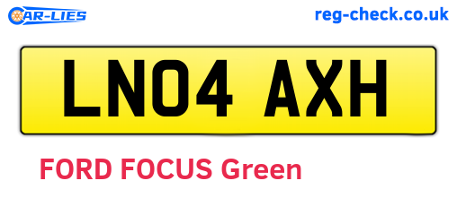 LN04AXH are the vehicle registration plates.