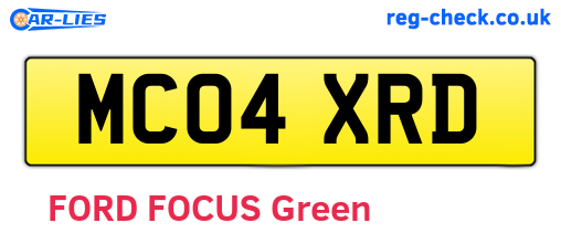 MC04XRD are the vehicle registration plates.