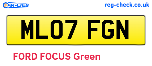 ML07FGN are the vehicle registration plates.