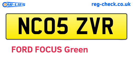 NC05ZVR are the vehicle registration plates.