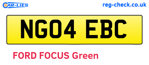 NG04EBC are the vehicle registration plates.