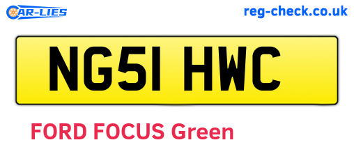 NG51HWC are the vehicle registration plates.