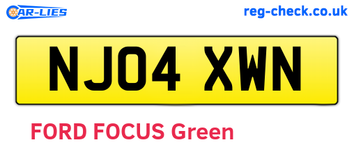 NJ04XWN are the vehicle registration plates.