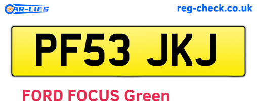 PF53JKJ are the vehicle registration plates.