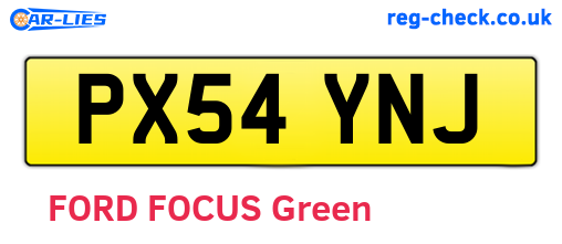 PX54YNJ are the vehicle registration plates.