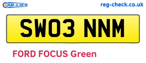 SW03NNM are the vehicle registration plates.