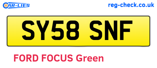 SY58SNF are the vehicle registration plates.