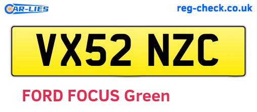 VX52NZC are the vehicle registration plates.