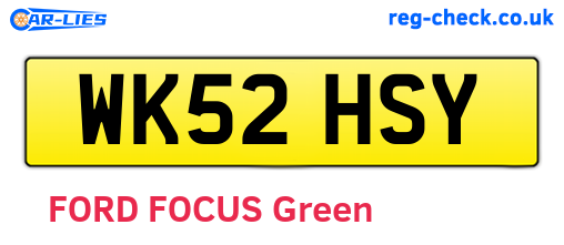 WK52HSY are the vehicle registration plates.