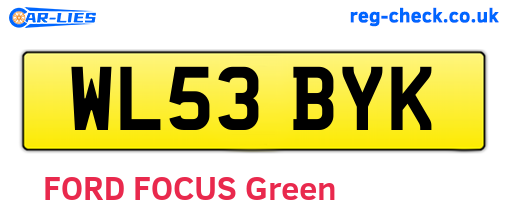 WL53BYK are the vehicle registration plates.