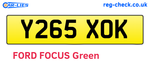 Y265XOK are the vehicle registration plates.