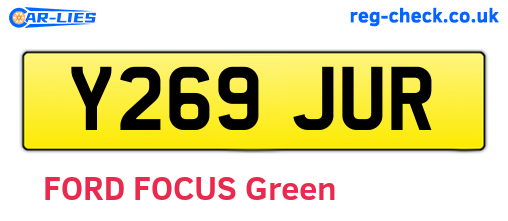 Y269JUR are the vehicle registration plates.