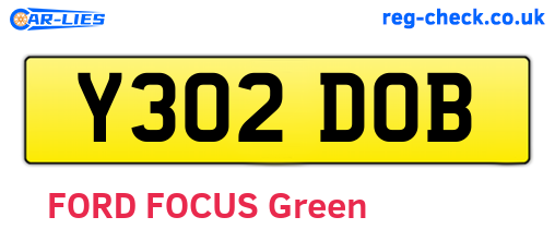 Y302DOB are the vehicle registration plates.