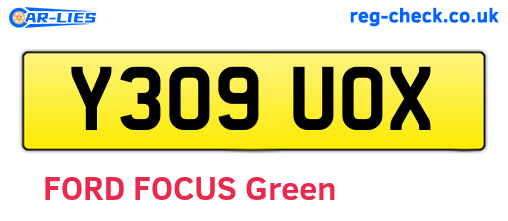 Y309UOX are the vehicle registration plates.