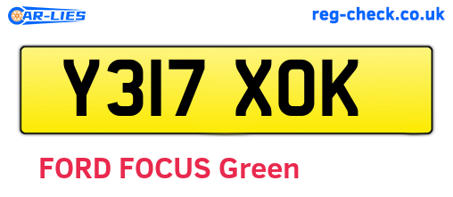 Y317XOK are the vehicle registration plates.