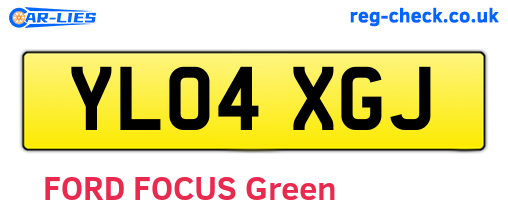 YL04XGJ are the vehicle registration plates.