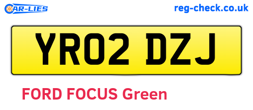 YR02DZJ are the vehicle registration plates.