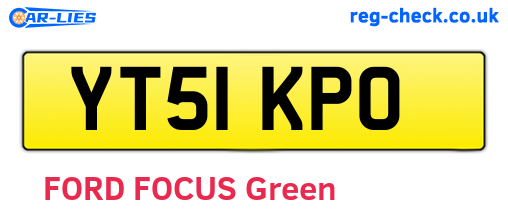 YT51KPO are the vehicle registration plates.
