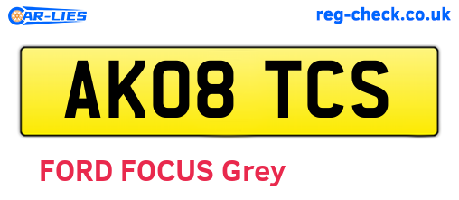 AK08TCS are the vehicle registration plates.