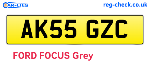 AK55GZC are the vehicle registration plates.