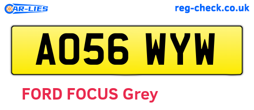 AO56WYW are the vehicle registration plates.