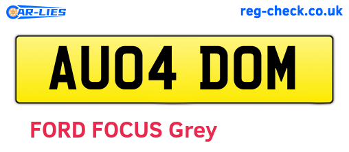 AU04DOM are the vehicle registration plates.
