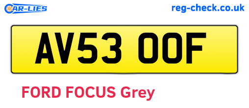 AV53OOF are the vehicle registration plates.