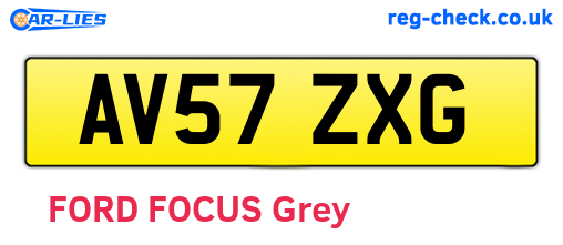 AV57ZXG are the vehicle registration plates.